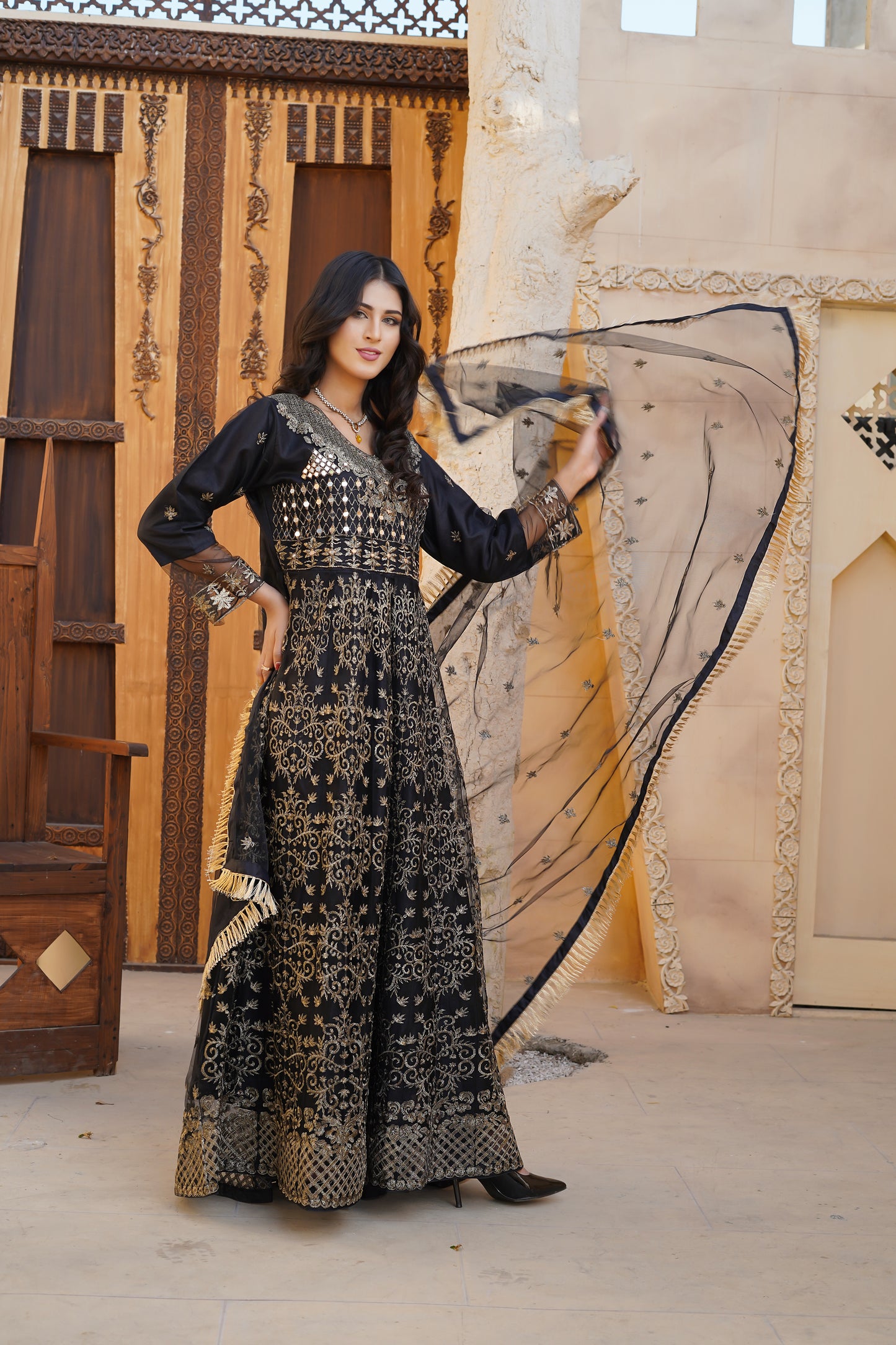 Mehak Mirror Work Maxi 3pc
