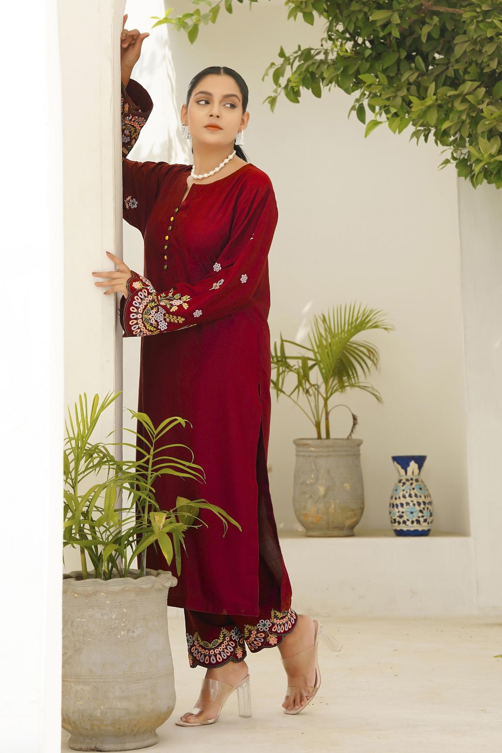 HUMA MAROON TWO PIECE