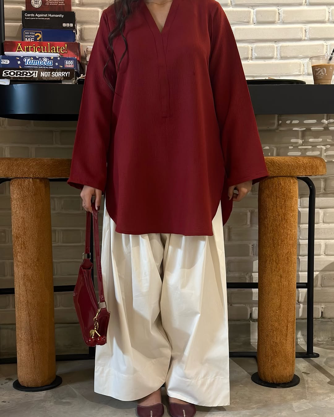 Dynamic Cherry Furshi Co_ord