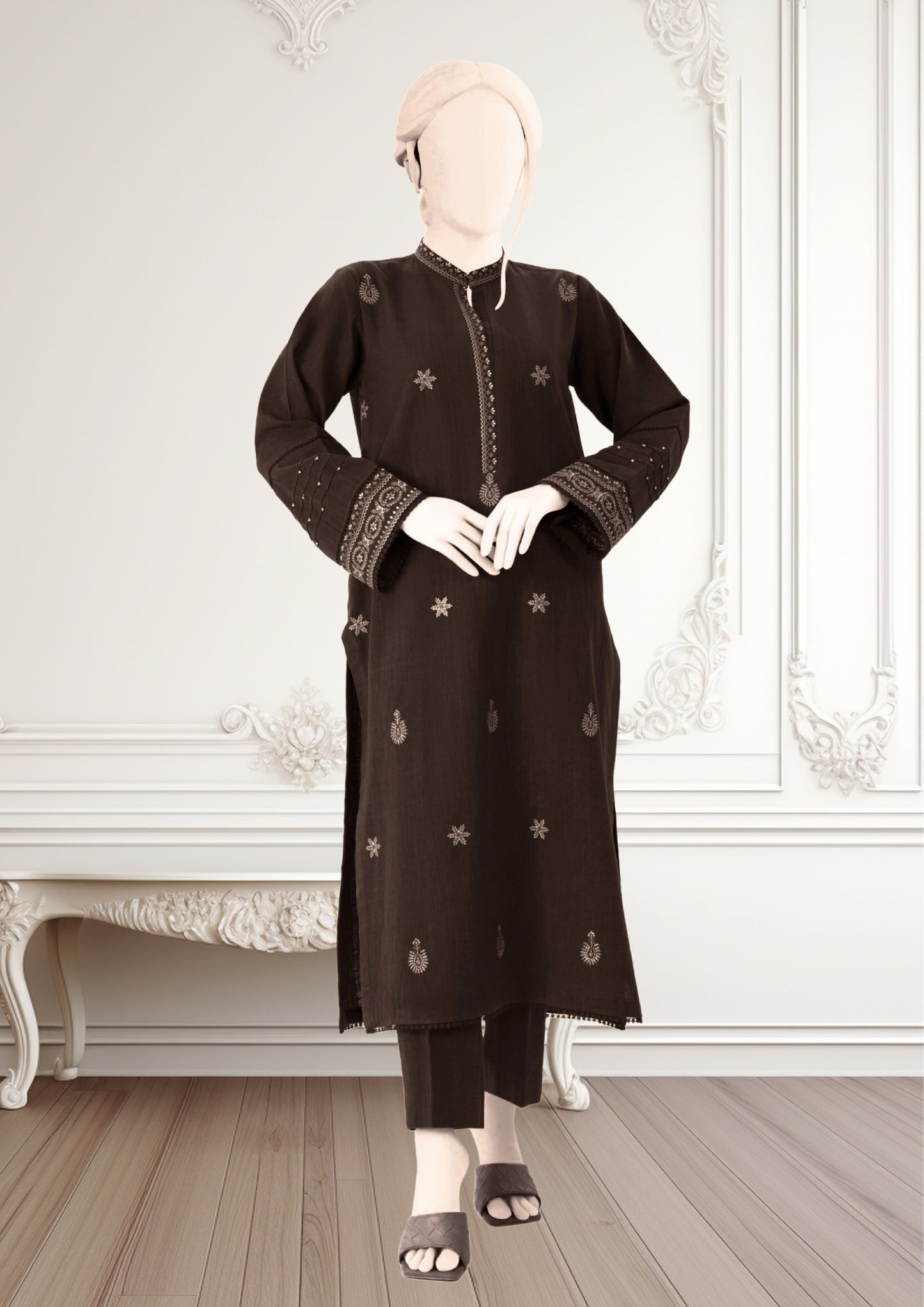 nafasat brown 2 piece