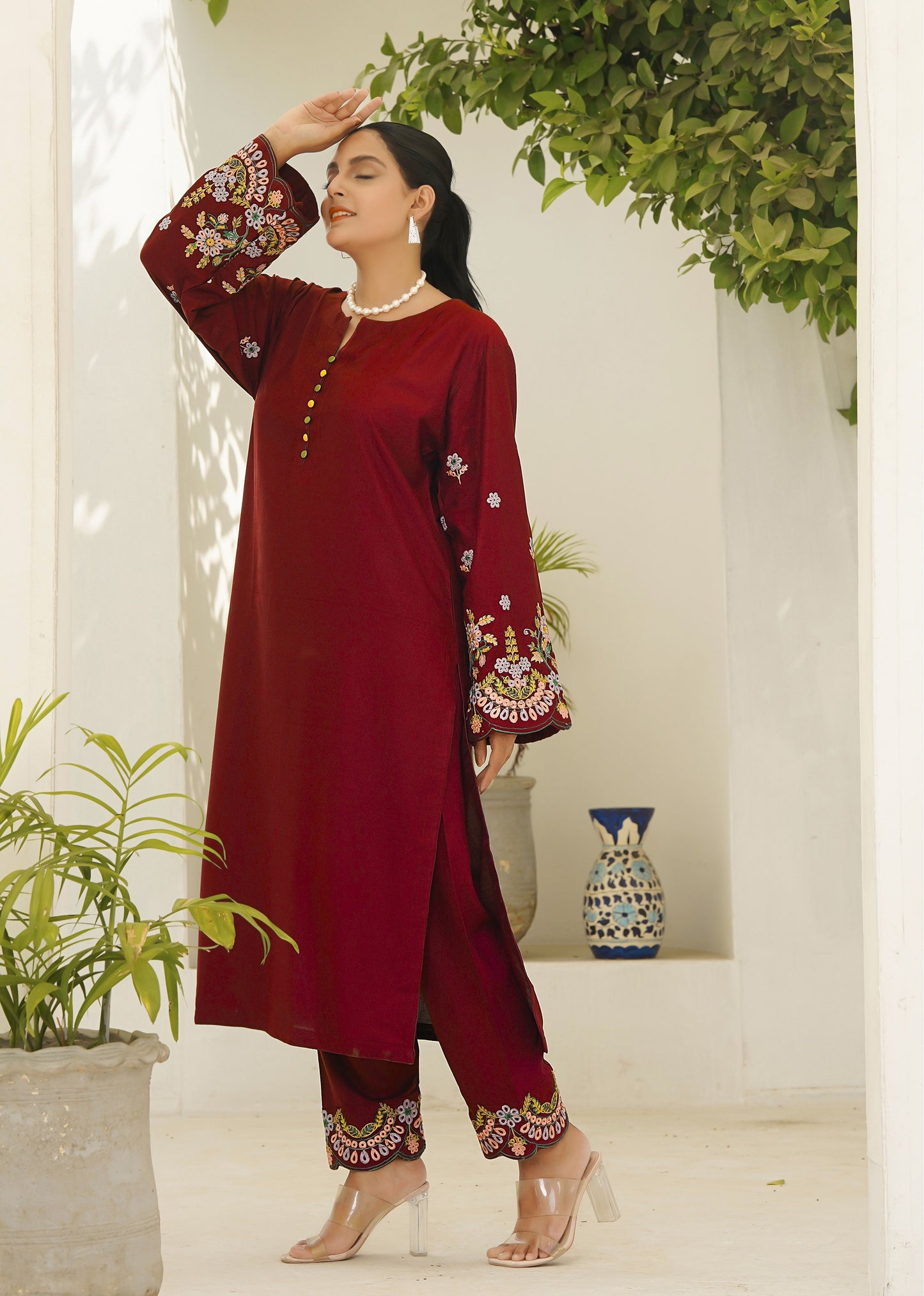 HUMA MAROON TWO PIECE